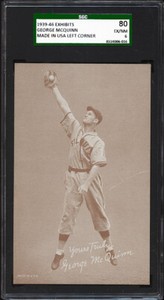 1939-46 George McQuinn Made in USA Left Corner Exhibits Card Grade EX/NM 6 SGC