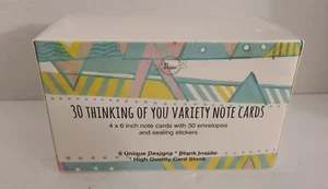 Dessie 30 Thinking of You Variety Note Cards 4" x 6" with 30 Envelopes & Sticker - Picture 1 of 3