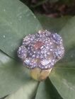 Bague pierre précieuse tourmaline rose tanzanite pavé diamant argent sterling 925 bijoux