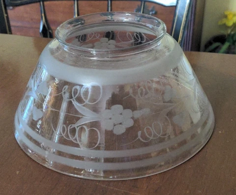 Antique Lamp Shade Engraved & Roughed Glass Gas Kerosene Oil Cover