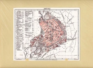 ERFURT, mapa ferroviario y plano 1861-67 de Ludwig Ravenstein - Imagen 1 de 2