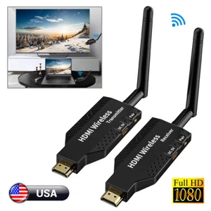 Wireless HDMI Extender Video Transmitter Receiver Screen Mirroring 1 PC To 4 TV~ - Picture 1 of 10