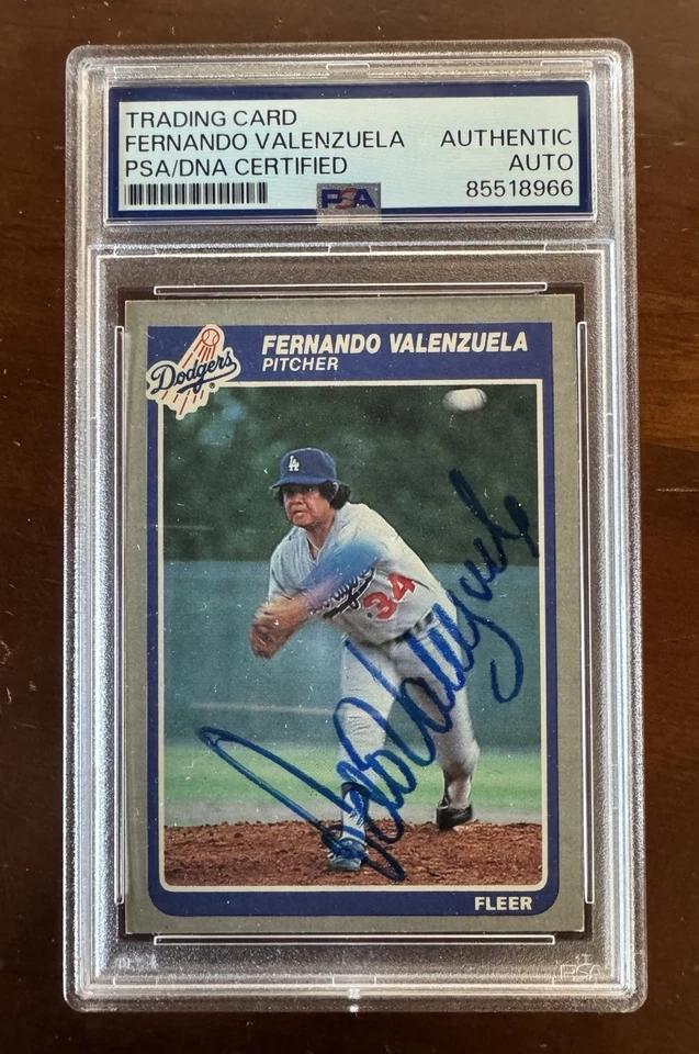 1985 Fleer Signed #387 Fernando Valenzuela PSA/DNA - Image 1 of 1