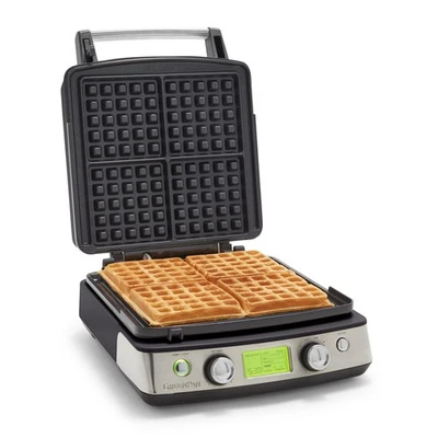 Elite 4-Square Belgian & Classic Waffle Maker, Healthy Ceramic Nonstick Alumi... - Image 1 of 4
