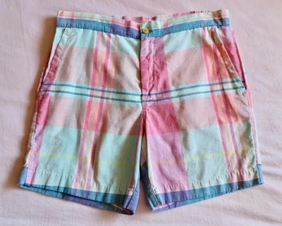 Pantalones Cortos de Verano Catalina Rosa a Cuadros Años 60 De Colección Talla Para Hombre 34/34" Cintura Surf Foto 1 de 4