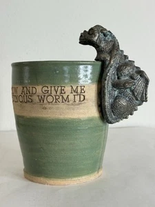 Drachen Kunstkeramik Übertopf Topf einzigartig Der gelegte Wurm von Spindleston Heugh 9 Zoll - Bild 1 von 24