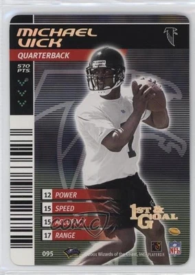 2001-02 NFL Showdown 1st & Goal Michael Vick #095 Rookie RC - Image 1 of 2