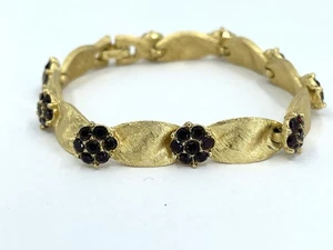 Pulsera Cumpleaños Vintage Años 60 Corona Trifari Tono Oro Cinta Enero - Imagen 1 de 4