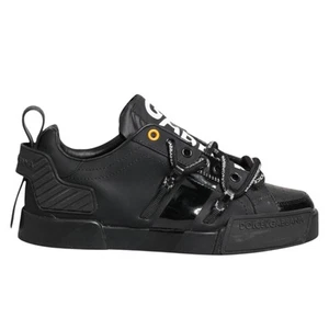 DOLCE & GABBANA Shoes Black Portofino Low Top Men Sneakers EU39 / US6 1050usd - Picture 1 of 9