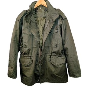 Vintage Delf Military Field Jacket Men L Green Korea Made Lined Chore Coat Hood - Bild 1 von 10