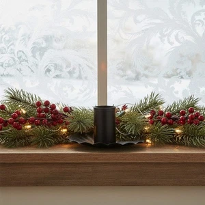 Primitive Country Half Taper Crimp Window Sill Candle Holder Farmhouse - Picture 1 of 4