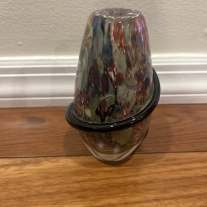 EICKHOLT COLORFUL APPLIED ROPE 6” VASE SIGNED 1998 - Picture 1 of 12