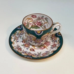 Pequeñas tazas de té francesas antiguas SARRAGUEMINES (verde) - Imagen 1 de 6