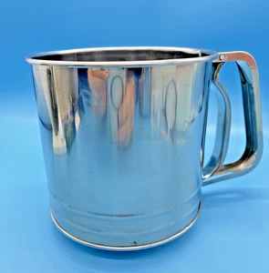 Stainless Steel Handheld Spring Handle Flour Sifter 5" Tall x 5" Dia. Handle 2.7 - Picture 1 of 14