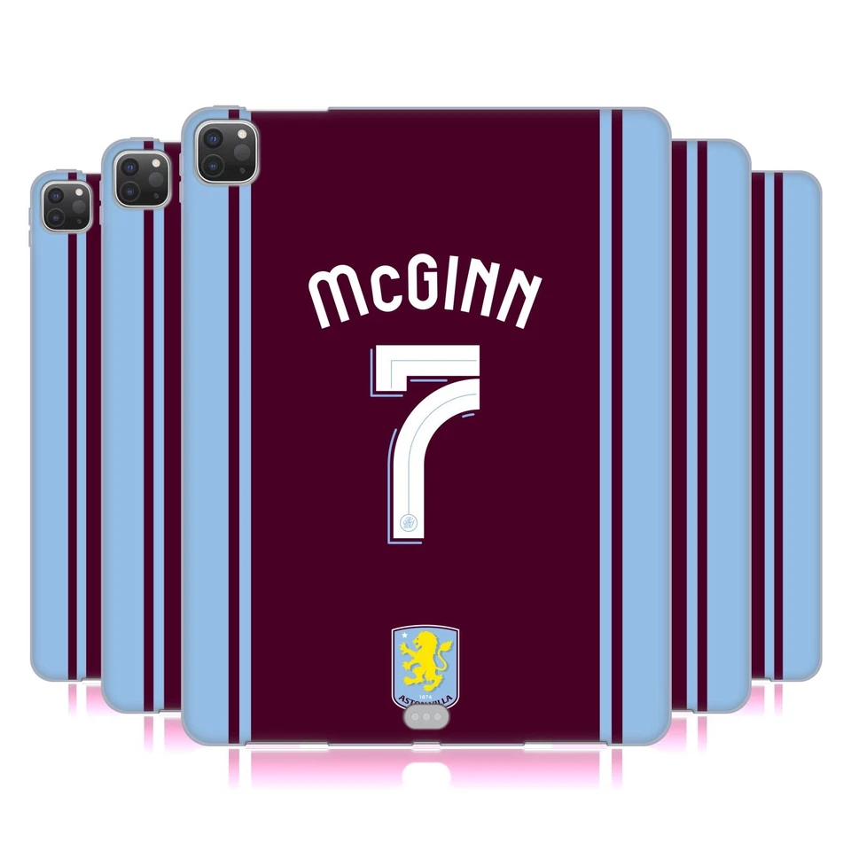 ASTON VILLA FOOTBALL CLUB 2024/25 CREST PLAYER KIT GEL CASE APPLE SAMSUNG KINDLE - Image 1 of 4