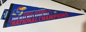 Kansas Jayhawks - 2022 NCAA MEN'S BASKETBALL CHAMPIONS - Pennant - Picture 1 of 2