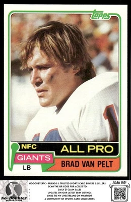 1981 Topps #270 Brad Van Pelt New York Giants - Image 1 of 2