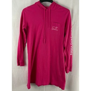 Vestido Camiseta Vineyard Vines Bolsillo Con Capucha Pequeño Manga Larga Rosa DEFECTUOSO - Imagen 1 de 8