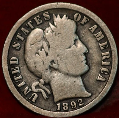 Moneda de diez centavos de barbero de plata como nueva de Nueva Orleans 1892-O Foto 1 de 2
