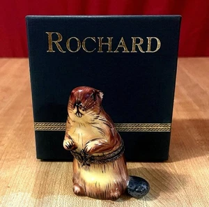 Limoges France Rochard Porcelain Beaver Dresser Trinket Box with Box - Picture 1 of 6