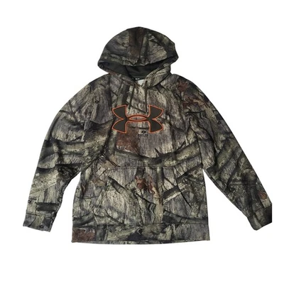 Under Armour Hoodie Mens Medium Mossy Oak Camo Pullover Hunting Outdoors - Image 1 of 4