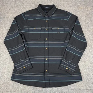 Roark Diablo Flanell Perlen Druckknopf Hemd Langarm klassisch gestreift Herren Large L - Bild 1 von 11