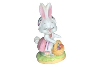 Girl Easter Bunny Rabbit Ceramic Figurine - Picture 1 of 8