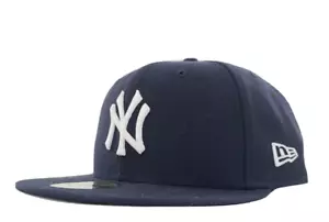 New Era New York Yankees Navy Fitted Hat MLB Authentic On Field Official Cap - Picture 1 of 11