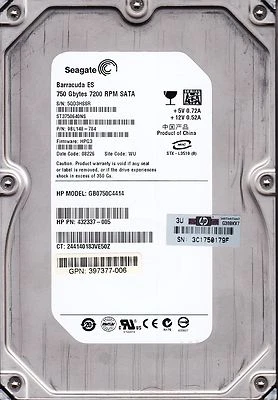 ST3750640NS p/n: 9BL148-784 s/n: 5QD HP p/n: 432337-005 WU SATA 3.5" HP/ SEAGATE - Image 1 of 2