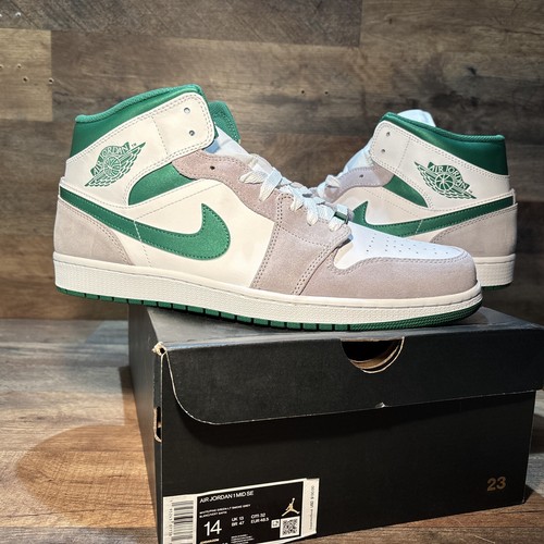 Taglia 14 Air Jordan 1 SE grigio medio verde pino 2021 DC7294 103 senza scatola MJ J1
