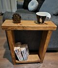 Rustic Wooden End Table, Coffee Table, Slim Narrow Side Table Various Colours