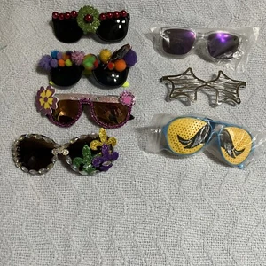 4 Krewe of Iris Mardi Gras New Orleans Hand Decorated Sunglasses & 3 Others - Picture 1 of 14