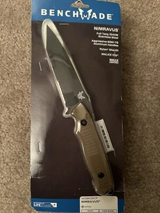 RARE! Disc. Benchmade Nimravus Tanto FDE Fixed Blade Serrated With Sheath, BNIB - Picture 1 of 2