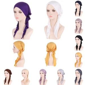 Women Lady Cancer Head Wrap Scarf Chemo Hat Turban Cap Pre-Tied Headwear Bandana - Picture 1 of 21