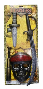 Kids Role Play Pirate World Skull Sword Fancy Dress Accessories Toy Set - Picture 1 of 1