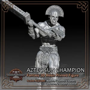 Aztec Sun Champion - Scale 1/18 to 1/6 - 3D Resin Printed Figure Model Kit - Picture 1 of 13