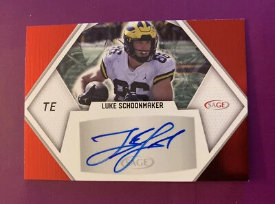 2023 Sage Red Auto Luke Schoonmaker RC Dallas Cowboys Michigan Wolverines - Image 1 of 3