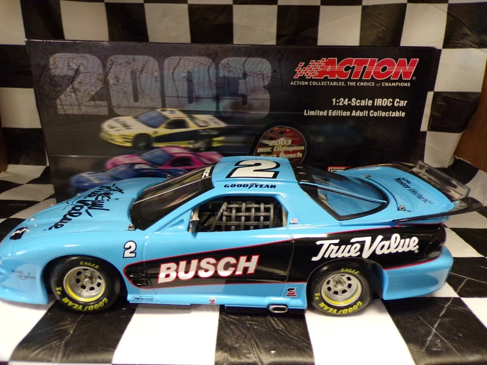 2003 Action Kurt Busch #2 True Value/iroc Talladega Win Autographed Diecast 1 24