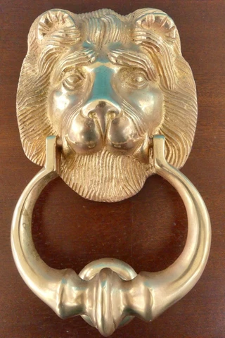 Vintage Lions Head Brass Door Knocker Cover
