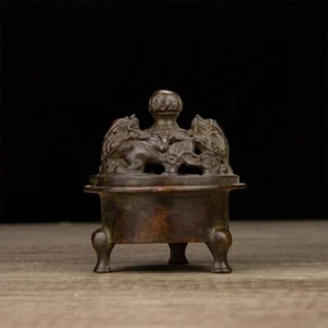 Collect Copper Ware Double Dragon Incense Burner and Handicraft Decorations - Picture 1 of 3