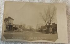 Pre 1907 RPPC Main Street View Lone Rock, Wisconsin Real Photo Postcard