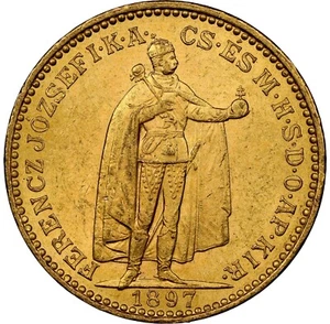 Hungary 1897-KB Franz Joseph I Gold 20 Korona - Kremnitz Mint - NGC MS61 - Picture 1 of 4