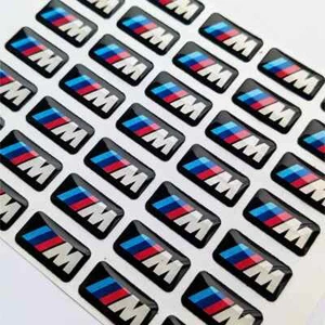 5 X M SPORT PERFORMANCE ALLOY WHEEL BADGE STICKER EMBLEM DECAL BMW 17MM X 9MM - Picture 1 of 2