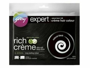 Godrej Expert Rich Creame Natural Black Hair Dye Color pack of 5 +free 1 brush - Picture 1 of 2