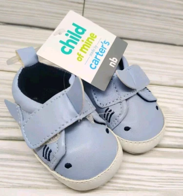 Nuevo Carter's Child of Mine Ocean Shark Zapatos de Bebé Adorable Ducha Regalo Foto 1 de 4