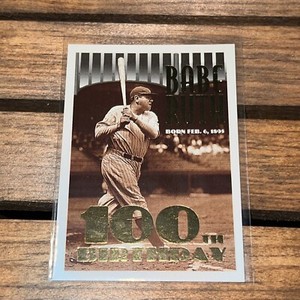 1995 Topps #3 BABE RUTH 100th Birthday Card No Topps Logo New York Yankees