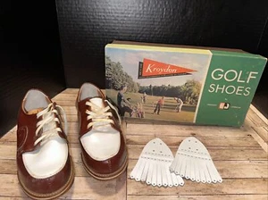 Vintage Kroydon Golf Shoes Child’s Size 4.5  - Picture 1 of 11