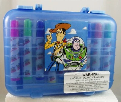Toy Story 1996 JUEGO DE MARCADORES Estuche Marcadores Sellos Almohadilla Crayones BUZZ Woody Disney Foto 1 de 4