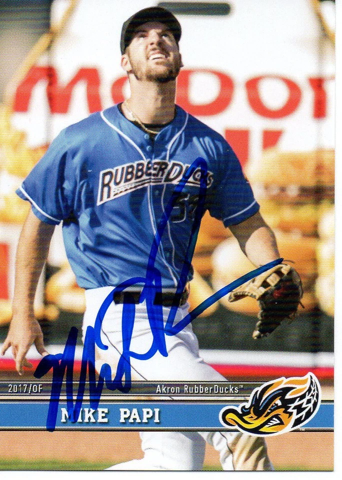 Mike Papi 2017 Akron RubberDucks Signed Card - Image 1 of 1
