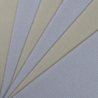Lot de 6 tissus Aida en coton pour point de croix 14 carats Crème + opale bla... - Photo 1/2